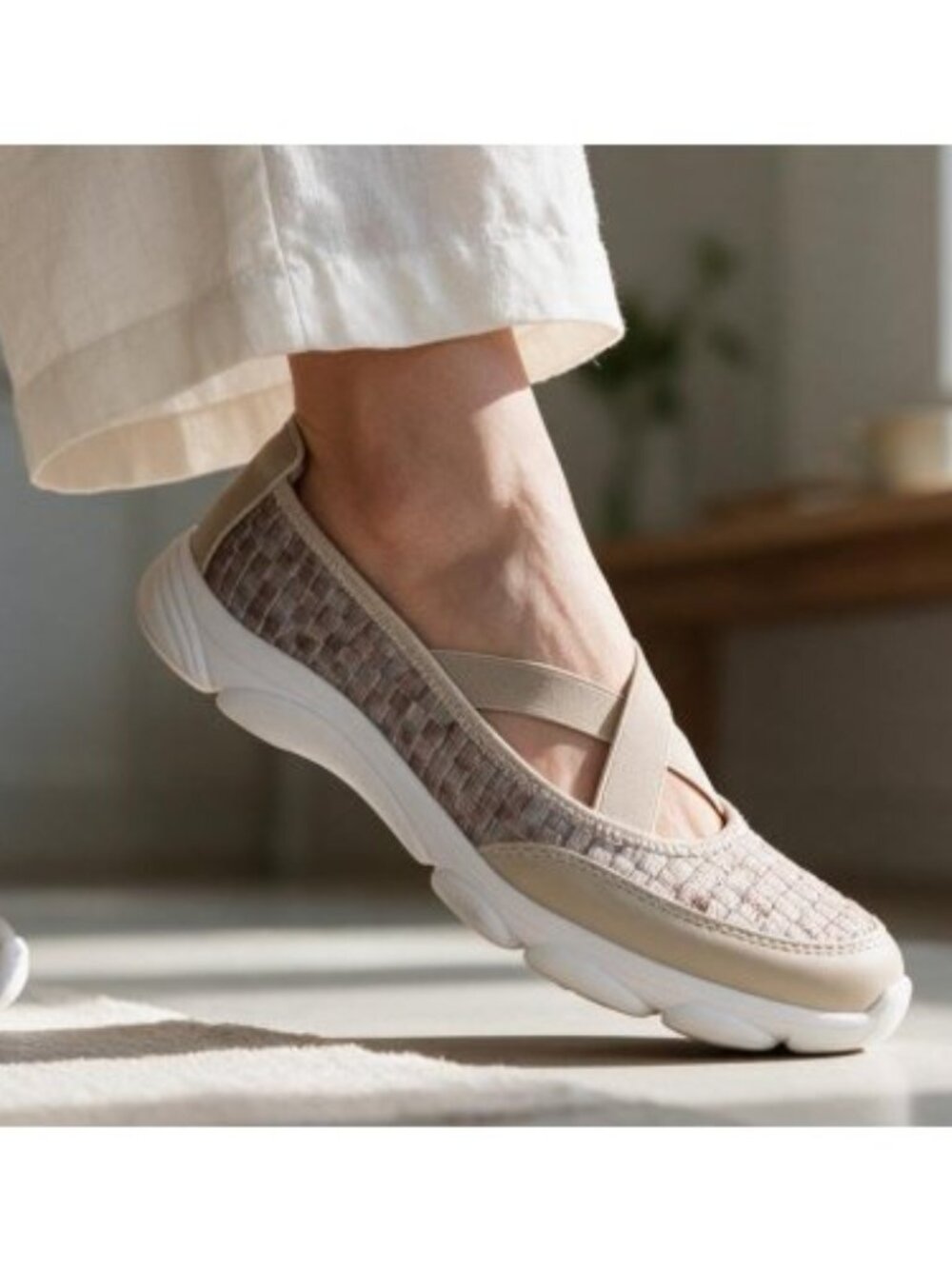 CUSHION WALK Tan Print Slip On Casual Shoe Ladies Size 8